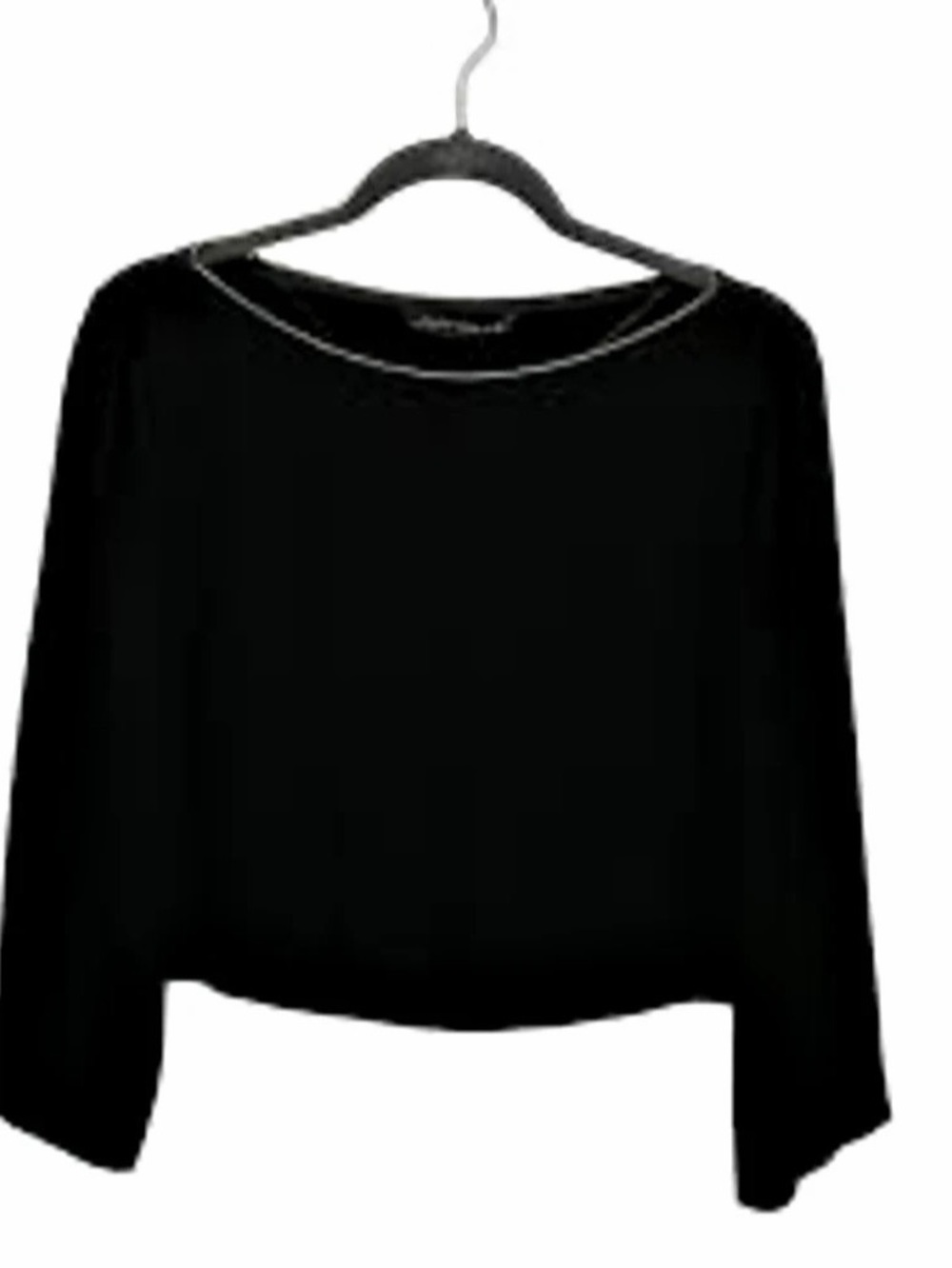 Zara Woman Black Long Sleeve Crop Style Blouse Size Small Like New